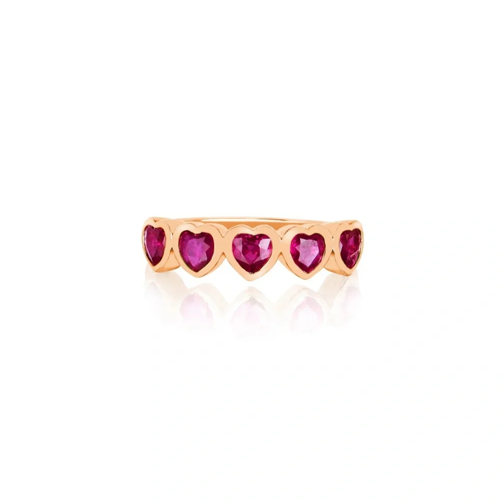 RUBY MULTI HEART RING from EF collection - Picture 1 of 3